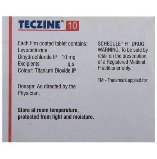teczine 10mg tablet 15's